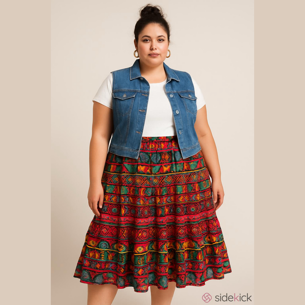 Colorful Patterned Women's Skirt